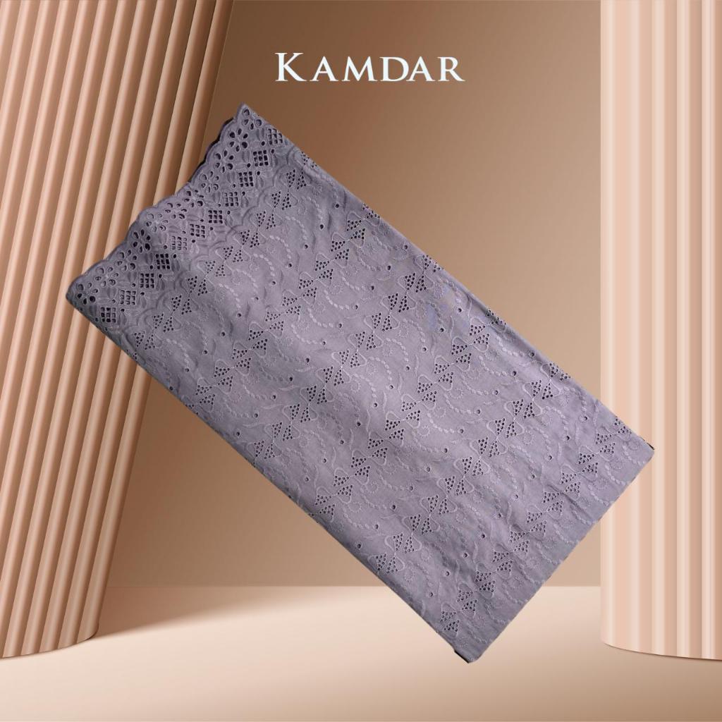 KAMDAR Cotton Embroidery Bow Pure Bidang 42" Open Meter (Kain Ela) - Texture & Timbul