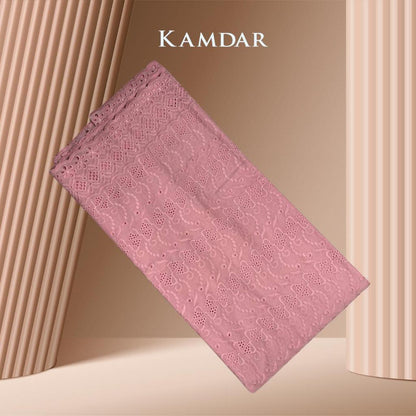 KAMDAR Cotton Embroidery Bow Pure Bidang 42" Open Meter (Kain Ela) - Texture & Timbul