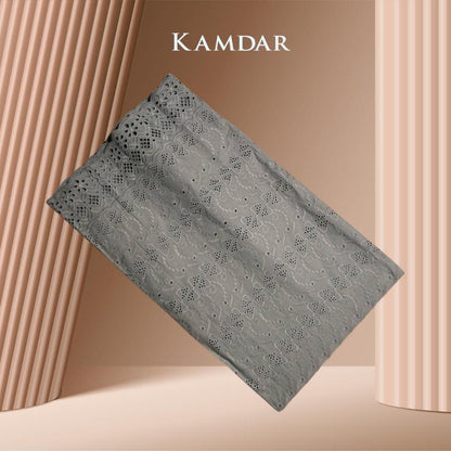 KAMDAR Cotton Embroidery Bow Pure Bidang 42" Open Meter (Kain Ela) - Texture & Timbul