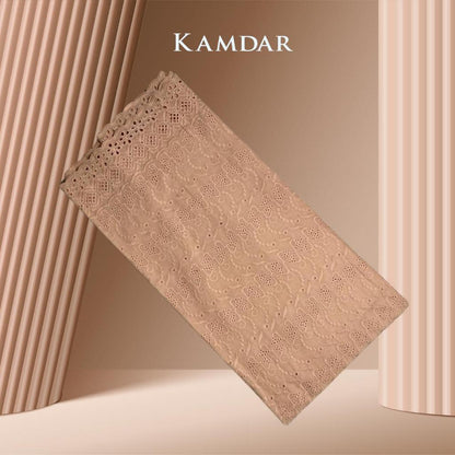 KAMDAR Cotton Embroidery Bow Pure Bidang 42" Open Meter (Kain Ela) - Texture & Timbul