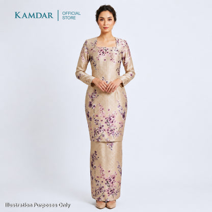 KAMDAR – Ivory Satin Digital Prints | Floral Romantik | Tekstur Damask