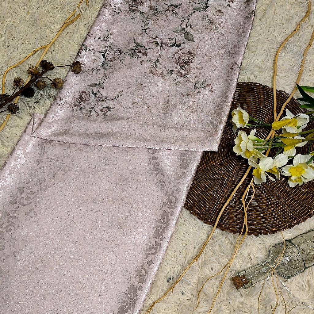 KAMDAR – Ivory Satin Digital Prints | Floral Romantik | Tekstur Damask