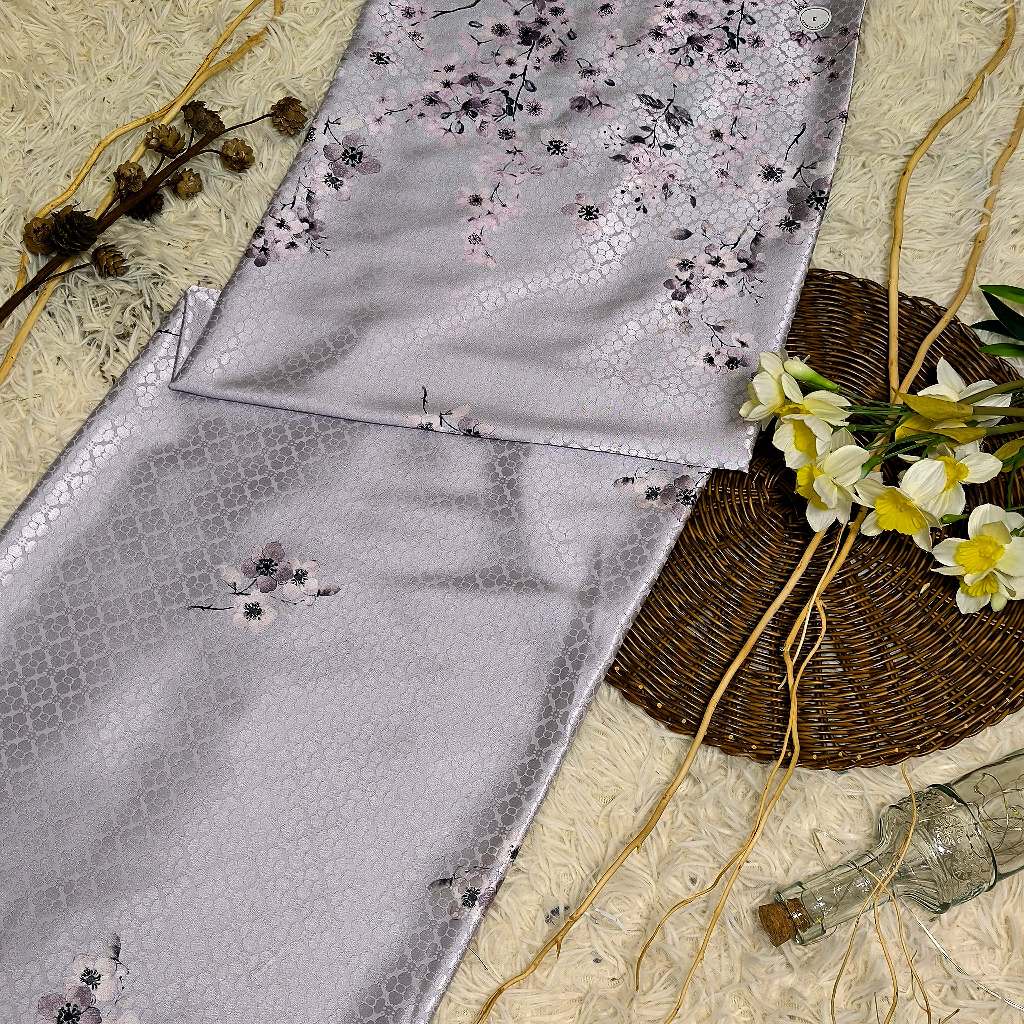 KAMDAR – Ivory Satin Digital Prints | Floral Romantik | Tekstur Damask