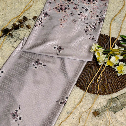 KAMDAR – Ivory Satin Digital Prints | Floral Romantik | Tekstur Damask