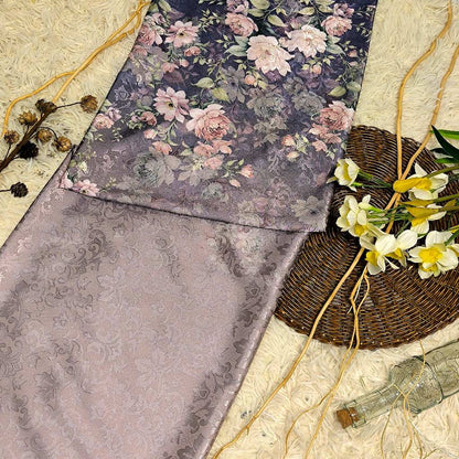 KAMDAR – Ivory Satin Digital Prints | Floral Romantik | Tekstur Damask