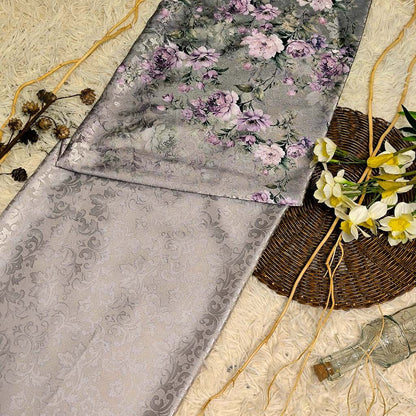 KAMDAR – Ivory Satin Digital Prints | Floral Romantik | Tekstur Damask