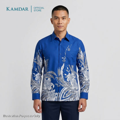 KAMDAR – Cendekia Batik Shirt Comfort Fit Long Sleeves | Corak Bunga Tropika