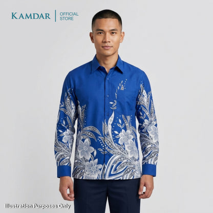 KAMDAR – Cendekia Batik Shirt Comfort Fit Long Sleeves | Corak Bunga Tropika
