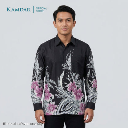 KAMDAR – Cendekia Batik Shirt Comfort Fit Long Sleeves | Corak Bunga Tropika