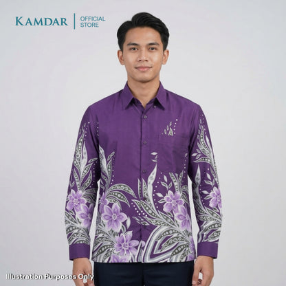 KAMDAR – Cendekia Batik Shirt Comfort Fit Long Sleeves | Corak Bunga Tropika
