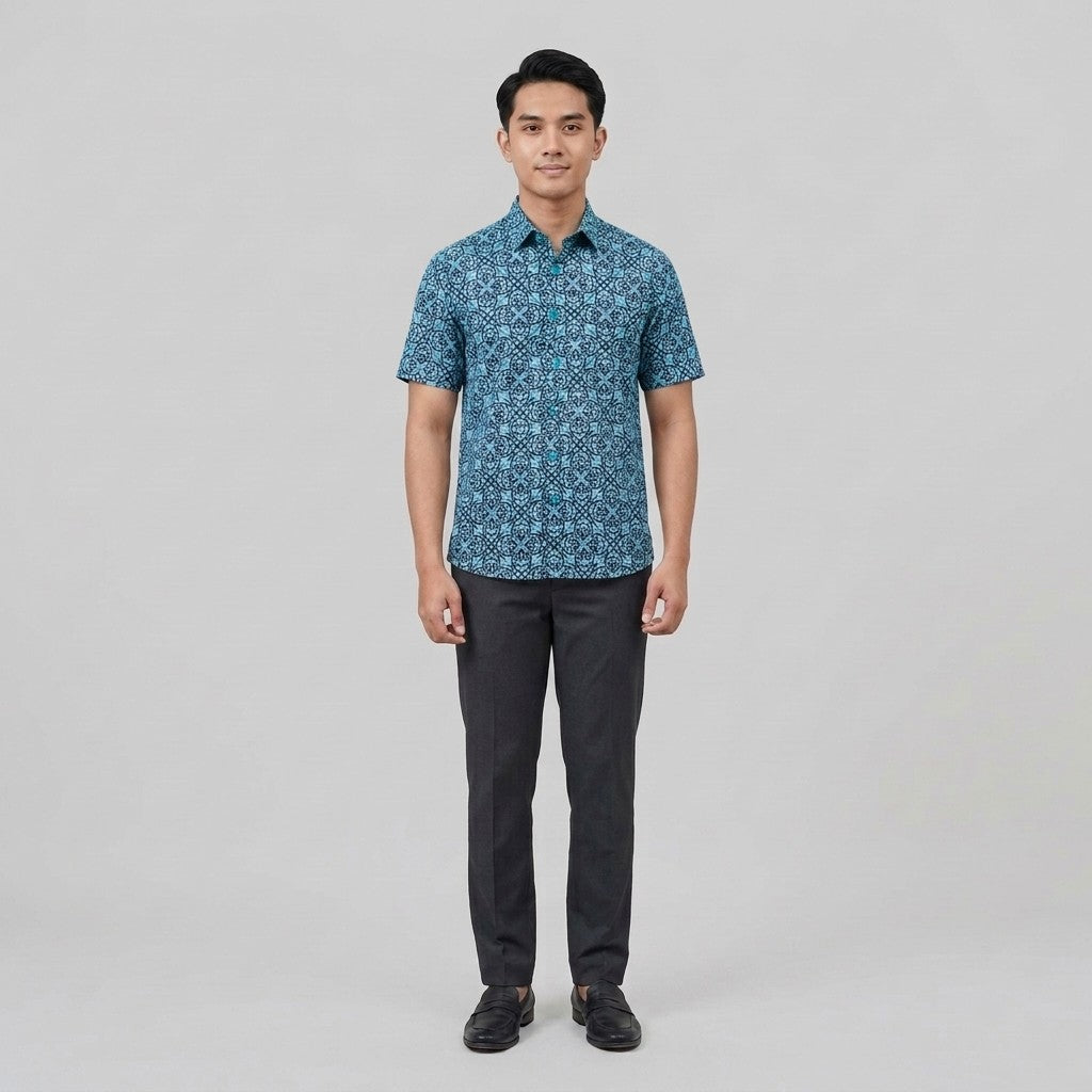 KAMDAR Bentara Batik Shirt | Kemeja Batik Cotton Comfort Fit Moden | Formal & Smart Casual | XS-5XL