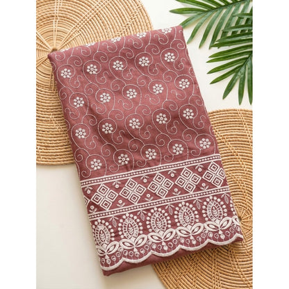 KAMDAR – Seri Melur Poly Cotton White Embroidery