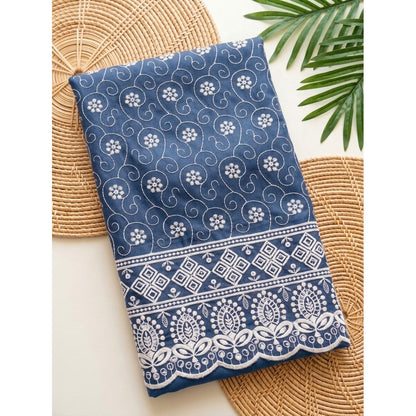 KAMDAR – Seri Melur Poly Cotton White Embroidery