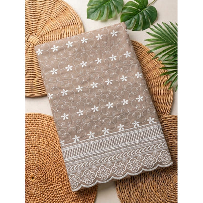 KAMDAR – Seri Melur Poly Cotton White Embroidery