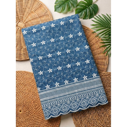 KAMDAR – Seri Melur Poly Cotton White Embroidery