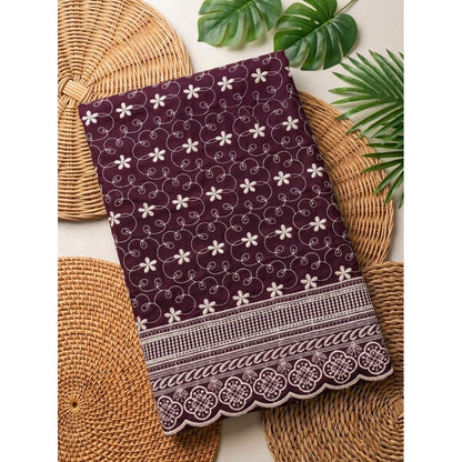 KAMDAR – Seri Melur Poly Cotton White Embroidery