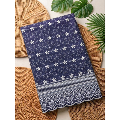 KAMDAR – Seri Melur Poly Cotton White Embroidery