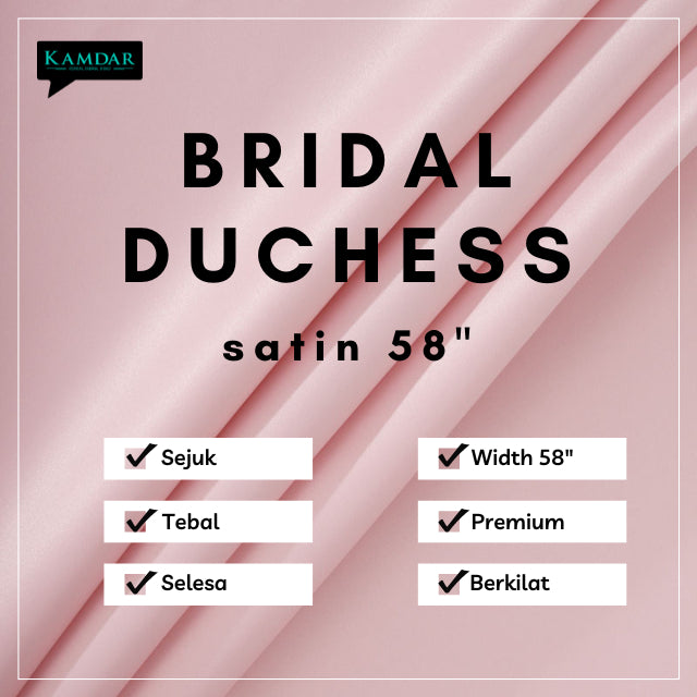 KAMDAR Open Meter Duchess Satin Bridal Premium Soft 58-60"