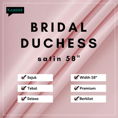 KAMDAR Open Meter Duchess Satin Bridal Premium Soft 58-60"
