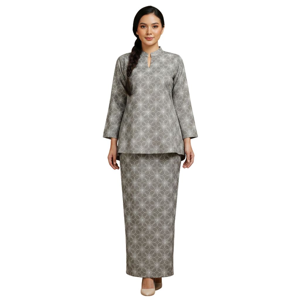 KAMDAR Serena Kurung Kedah Modern Satin • Mandarin Collar • Loose Fit • Full Elastic • S–3XL