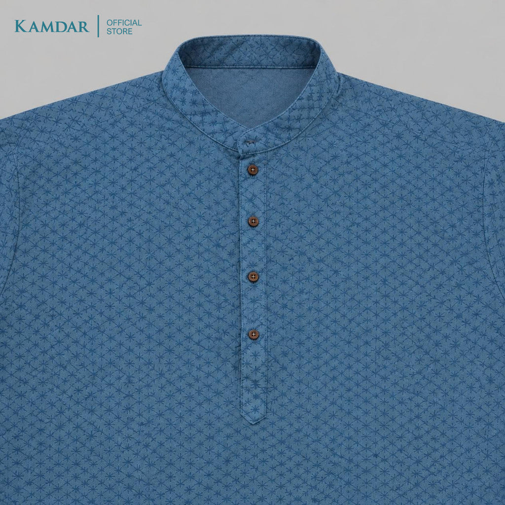KAMDAR – Baju Kurta Panjang Lelaki Corak Berlian Chikan Klasik | Baju Deepavali Klasik