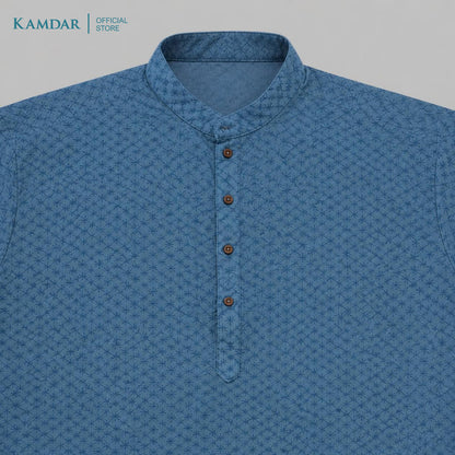 KAMDAR – Baju Kurta Panjang Lelaki Corak Berlian Chikan Klasik | Baju Deepavali Klasik