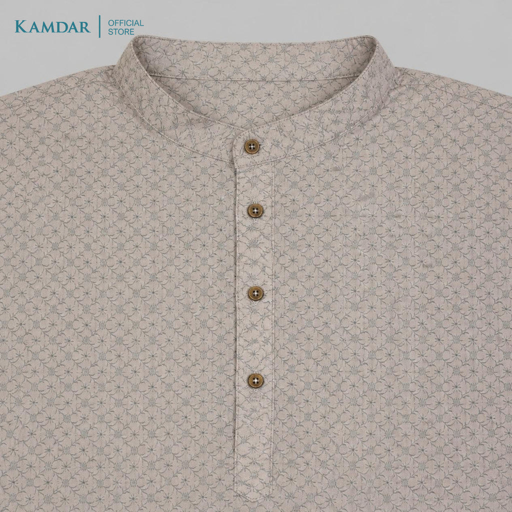 KAMDAR – Baju Kurta Panjang Lelaki Corak Berlian Chikan Klasik | Baju Deepavali Klasik