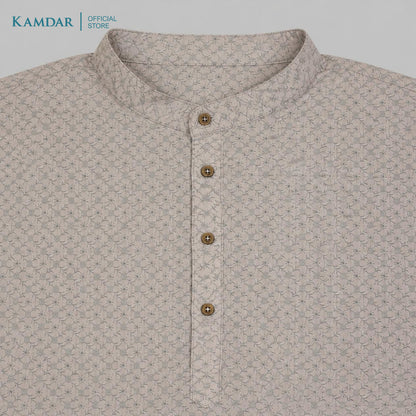 KAMDAR – Baju Kurta Panjang Lelaki Corak Berlian Chikan Klasik | Baju Deepavali Klasik
