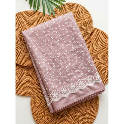 KAMDAR – Seri Mawar Cotton Cambric White Embroidery