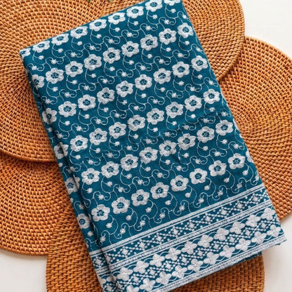 KAMDAR – Seri Mawar Cotton Cambric White Embroidery