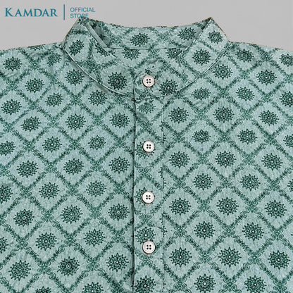 KAMDAR – Baju Kurta Panjang Lelaki Corak Berlian Medallion | Baju Deepavali Bercorak