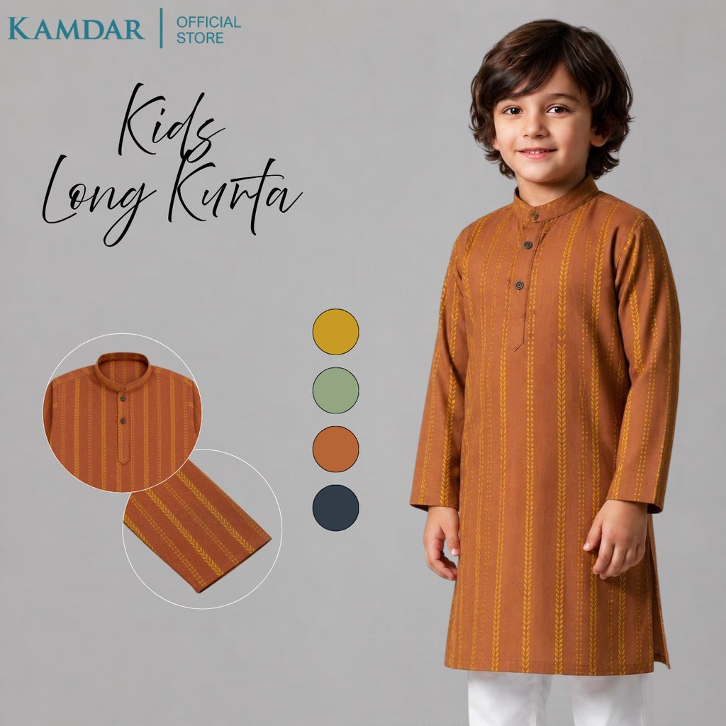 KAMDAR – Arjun Set Kurta Panjang Kanak-Kanak | Baju Etnik Khas Bayi & Kanak-Kanak | Saiz Bawah 1 Tahun–10