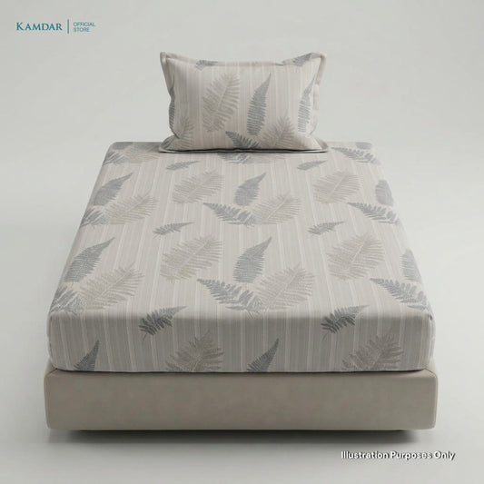 KAMDAR – Set Cadar + Sarung Bantal + Sarung Bantal Peluk (Queen/King) | Printed Alam 250TC | 100% Cotton | Floral