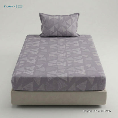 KAMDAR – Set Cadar + Sarung Bantal + Sarung Bantal Peluk (Queen/King) | Printed 250TC | 100% Cotton | Kontemporari