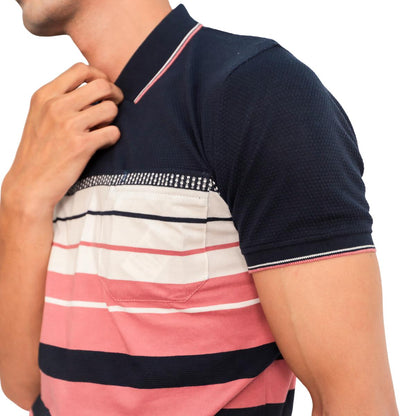 Men's Stripe Collar T-Shirt