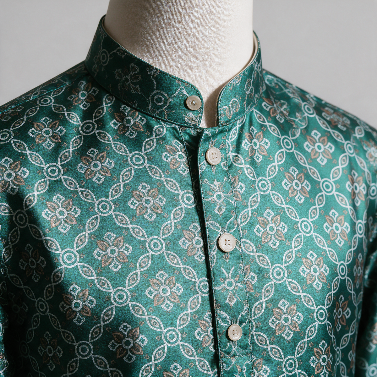 Boys' Digital Print Kurta Dhoti Set - Collar