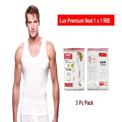 Lux Premium Men Innerwear Vest 3Pcs/Pack