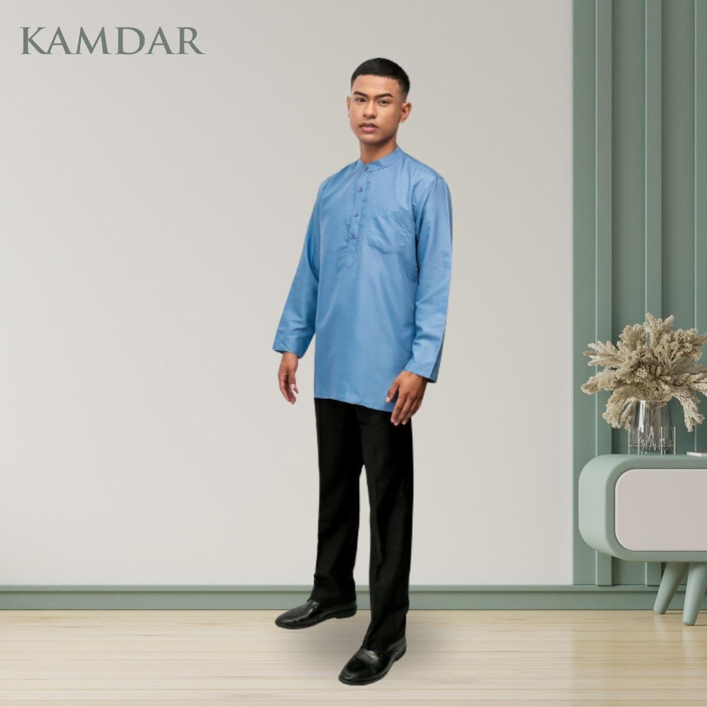 Men's Long Sleeve Kurta with Mandarin Collar