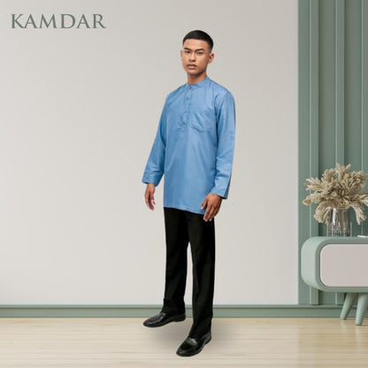 Men's Long Sleeve Kurta with Mandarin Collar