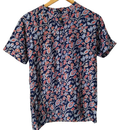 Utsav Floral Kurti Top with Mandarin Collar