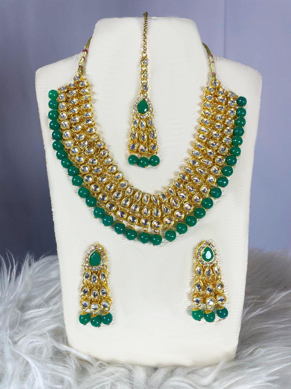 Barang Kemas Set Renda Kalung KAMDAR untuk Pakaian Wanita India untuk Perlawanan Majlis Perayaan Dengan Fesyen Saree Bollywood