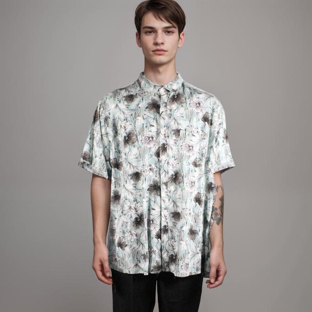 Men Short Sleeve Printed Shirt