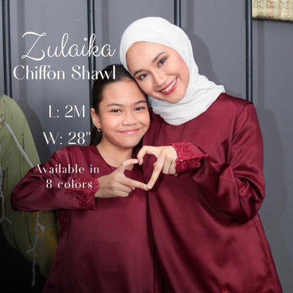 Zulaikha Chiffon Plain Shawl 2 Meter