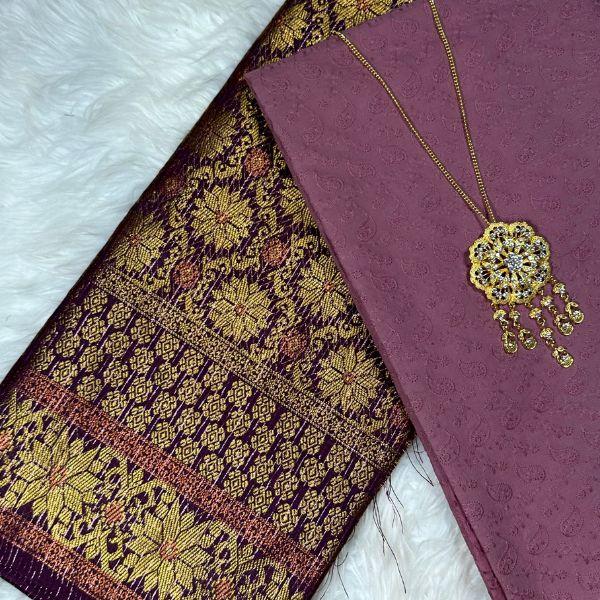 SET KAIN COTTON EYELET DAN MATCHING SONGKET