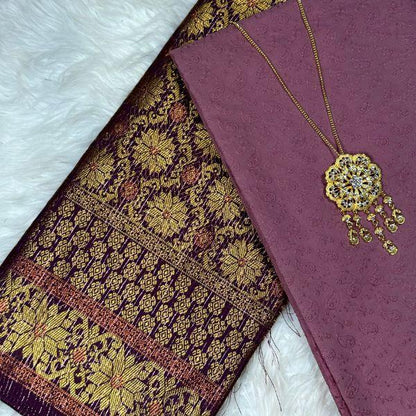 SET KAIN COTTON EYELET DAN MATCHING SONGKET