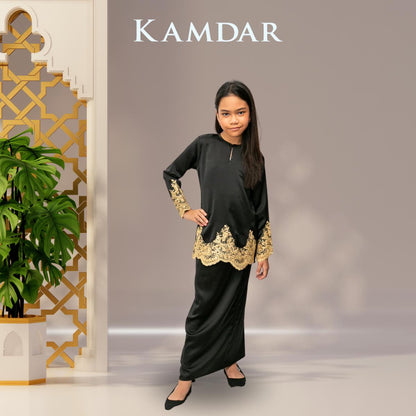 KAMDAR Fitri Moden Kedah Muslimah Baju Kurung Fabric Elmeno with Lace stylish Raya 2024 Perempuan Baju Kurung Modern Terbaru 2024 Style Murah Aesthetic Elegant Kanak-kanak Perempuan 
