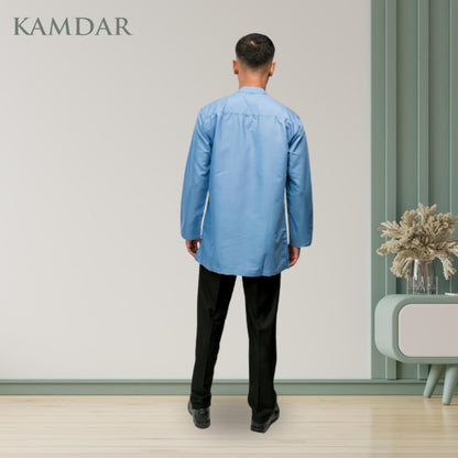 Men's Long Sleeve Kurta with Mandarin Collar