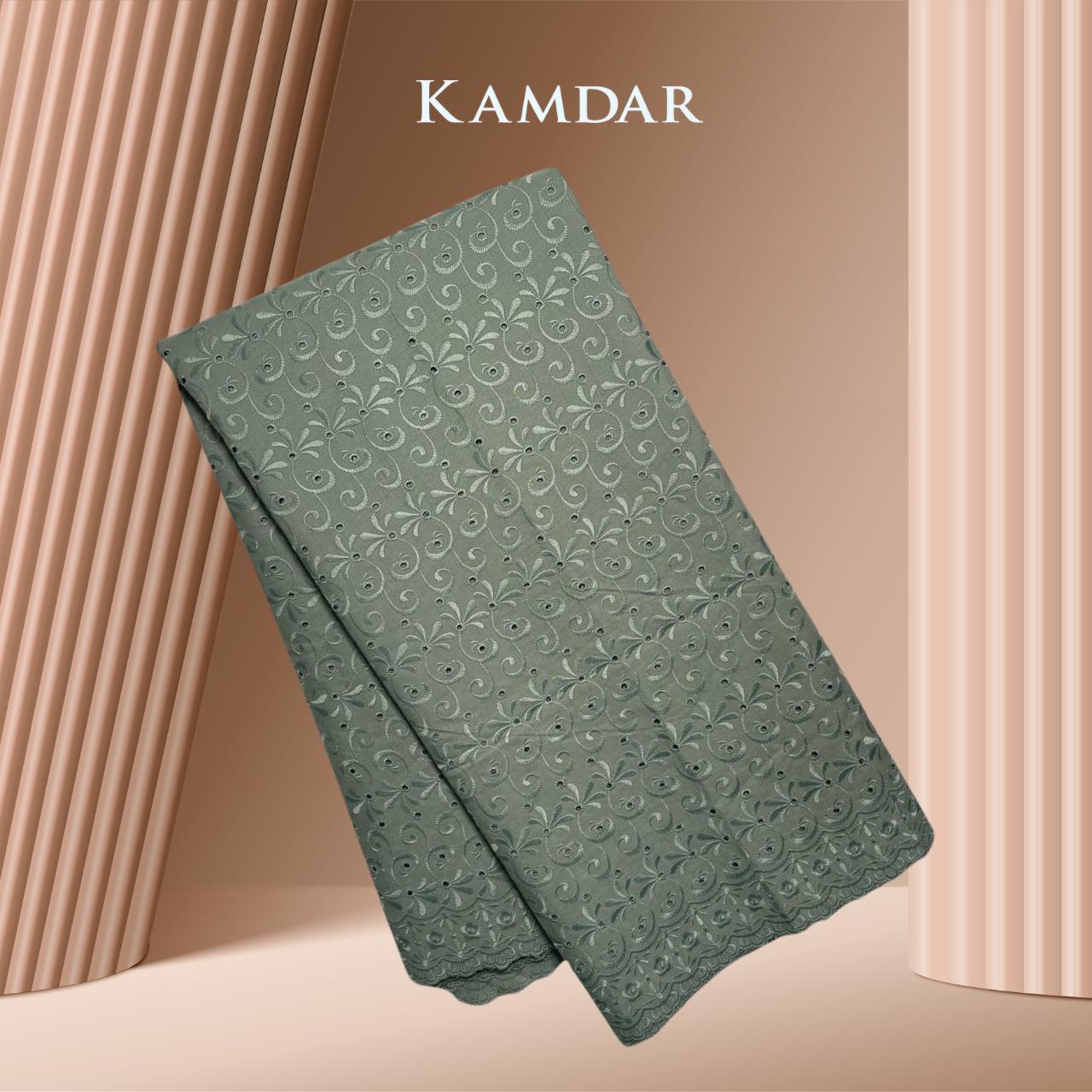 Ring Cut Border TC Embroidery Bidang 44'' Open Meter Cotton Cambric Chikan Moden Raya 2024 Kain PasangModen Terbaru 2024 Style Murah Estetika bergaya Raya Tema Raya Baju Kurung Terlaris Sof 