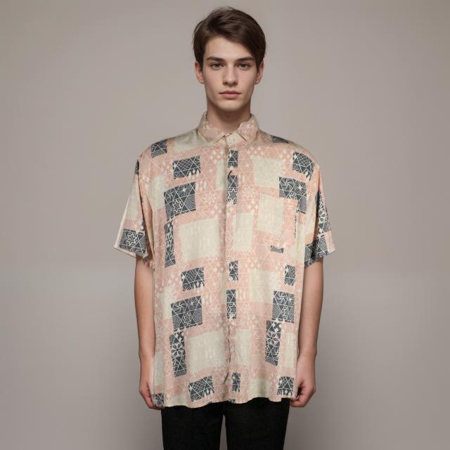 Men Short Sleeve Plain Shirt
