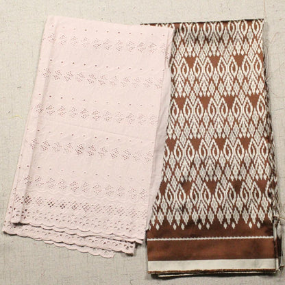 Ikkat Jacquard with Cotton Embroidery Combo Set